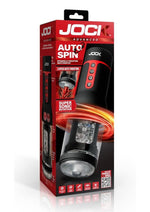 Load image into Gallery viewer, Jock Auto Spin Spinning and Thrusting Rechargeable Masturbator - Black/Clear