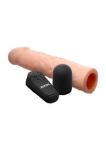 Load image into Gallery viewer, Jock Enhancers Vibrating Penis Extension Sleeve with Remote Control - Vanilla
