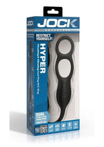 Load image into Gallery viewer, Jock Hyper Thrusting and Vibrating Rechargeable Silicone Anal Plug with C-Ring - Black
