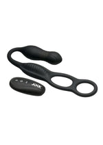Load image into Gallery viewer, Jock Hyper Thrusting and Vibrating Rechargeable Silicone Anal Plug with C-Ring - Black
