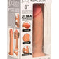 Jock Real Skin Vibrating Silicone Dildo - Vanilla - 8in