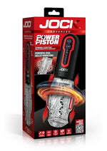Load image into Gallery viewer, Jock Spinning and Thrusting Rechargeable Masturbator with 2 Bullets - Black/Clear/Red