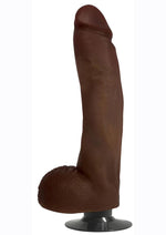 Load image into Gallery viewer, Jock Vibrating Dildo with Balls - Chocolate - 10in
