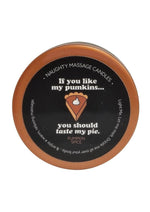Load image into Gallery viewer, Kama Sutra Halloween Mini Massage Candle 1oz Taste My Pie - Pumpkin Spice
