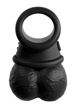 Load image into Gallery viewer, King Cock Elite Crown Jewels Vibrating Rechargeable Silicone Balls and Cockring - Black
