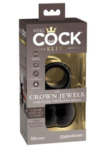 Load image into Gallery viewer, King Cock Elite Crown Jewels Vibrating Rechargeable Silicone Balls and Cockring - Black
