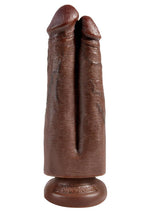 Load image into Gallery viewer, King Cock Two Cocks One Hole Dildo - Brown/Chocolate - 7in
