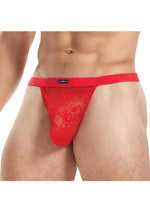 Load image into Gallery viewer, Lace King Lace G-String - Red - Large/XLarge