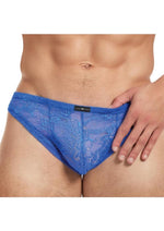 Load image into Gallery viewer, Lace King Lace Thong - Blue - Large/XLarge