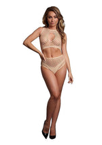 Load image into Gallery viewer, Le Desir Duo Net Key Hole Bra - Beige/Tan - One Size - Set
