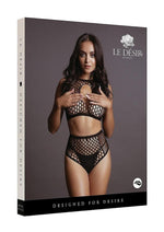 Load image into Gallery viewer, Le Desir Duo Net Key Hole Bra - Black - One Size - Set
