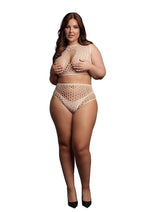 Load image into Gallery viewer, Le Desir Duo Net Key Hole Bra - Beige/Tan - Queen - Set
