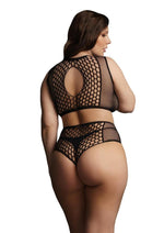 Load image into Gallery viewer, Le Desir Duo Net Key Hole Bra - Black - Queen - Set
