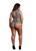Load image into Gallery viewer, Le Desir Duo Net Key Hole Bra - Blue - Queen - Set
