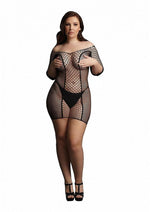 Load image into Gallery viewer, Le Desir Duo Net Sleeved Mini Dress - Black - Queen