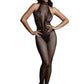 Le Desir Fishnet and Lace Bodystocking - Black - One Size