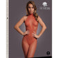 Le Desir Fishnet and Lace Bodystocking - One Size - Sunset Glow - Orange - One Size