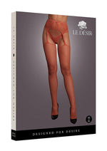 Load image into Gallery viewer, Le Desir Fishnet and Lace Garterbelt Stocking - One Size - Sunset Glow - Orange - One Size