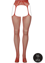 Load image into Gallery viewer, Le Desir Fishnet and Lace Garterbelt Stocking - Queen - Sunset Glow - Orange - Queen