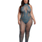 Le Desir Fishnet Lace Bodystocking - Blue - Queen