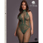 Le Desir Fishnet Lace Bodystocking - Green - Queen