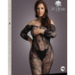 Le Desir Lace Sleeved Bodystocking - Black - Queen