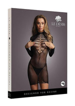 Load image into Gallery viewer, Le Desir Long Sleeve Fishnet Dress - Black - One Size