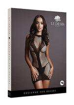 Load image into Gallery viewer, Le Desir Net Contrast Mini Dress - Black - One Size