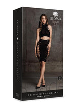 Load image into Gallery viewer, Le Desir Shade Kala Xxxvii Two Piece with Turtleneck, Crop Top and Skirt - Black - One Size
