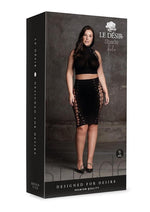 Load image into Gallery viewer, Le Desir Shade Kala Xxxvii Two Piece with Turtleneck, Crop Top and Skirt - Black - Queen
