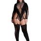 Le Desir Shade Kalyke Xxiii Bodystocking with Turtleneck - Black - Queen