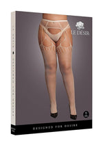 Load image into Gallery viewer, Le Desir Shredded Suspender Pantyhose - Beige/Tan - Queen