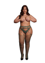 Load image into Gallery viewer, Le Desir Shredded Suspender Pantyhose - Green - Queen
