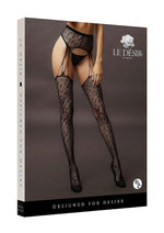 Load image into Gallery viewer, Le Desir Suspender Leopard Pantyhose - Animal Print/Black - One Size