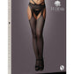 Le Desir Suspender Pantyhose with Strappy Waist - Black - One Size