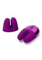 Load image into Gallery viewer, Le Wand Double Vibe Rechargeable Silicone Rabbit Vibrator - Cherry/Purple
