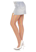 Load image into Gallery viewer, Leg Aventue Rainbow Crochet Net Tights - Multicolor - One Size

