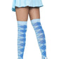 Leg Avenue Argyle Knit Over The Knee Socks - Blue - One Size