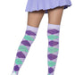 Leg Avenue Argyle Knit Over The Knee Socks - Lavender/Purple - One Size