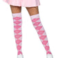 Leg Avenue Argyle Knit Over The Knee Socks - Pink - One Size