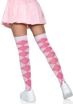 Load image into Gallery viewer, Leg Avenue Argyle Knit Over The Knee Socks - Pink - One Size