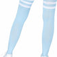 Leg Avenue Athlete Thigh High 3 Stripe Top - Blue/Light Blue - One Size