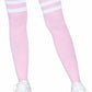 Leg Avenue Athlete Thigh High 3 Stripe Top - Light Pink/Pink - One Size