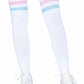 Leg Avenue Athlete Thigh High 3 Stripe Top - Blue/Pink - One Size