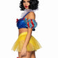 Leg Avenue Bad Apple Snow White, Shimmer Halter Bandeau with Organza Puff Sleeves and Ruffle Collar, Garter Panty with Shimmer Sheer Skirt, and Matching Bow Headband - Multicolor - XSmall - 3 Piece