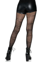 Load image into Gallery viewer, Leg Avenue Barbed Wire Fishnet Tights - Black - One Size
