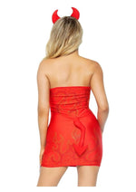Load image into Gallery viewer, Leg Avenue Bedazzled Devil Rhinestone Flame Tube Dress, Pin-On Tail, and Devil Horn Headband