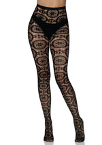 Load image into Gallery viewer, Leg Avenue Boho Crochet Net Tights - Black - One Size
