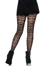 Load image into Gallery viewer, Leg Avenue Boho Crochet Net Tights - Black - One Size