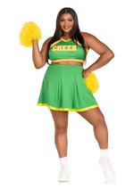 Load image into Gallery viewer, Leg Avenue Bring It Baddie Set Top with Cheer Logo, Pleated Skirt and Pom Pom
